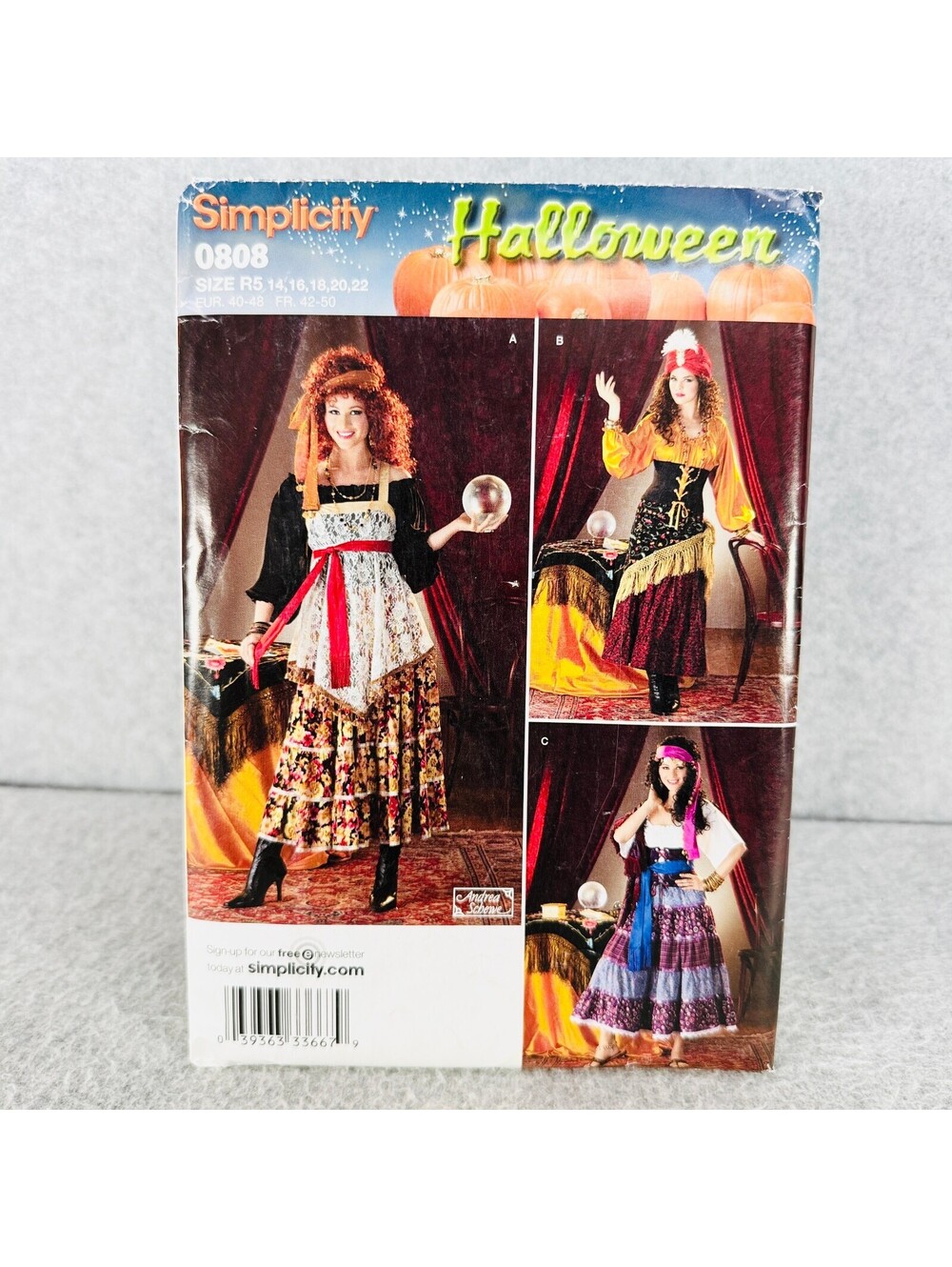 Simplicity 0808 / 2331 Gypsy Boho Fortune Teller Costume Misses 14-22 Pattern